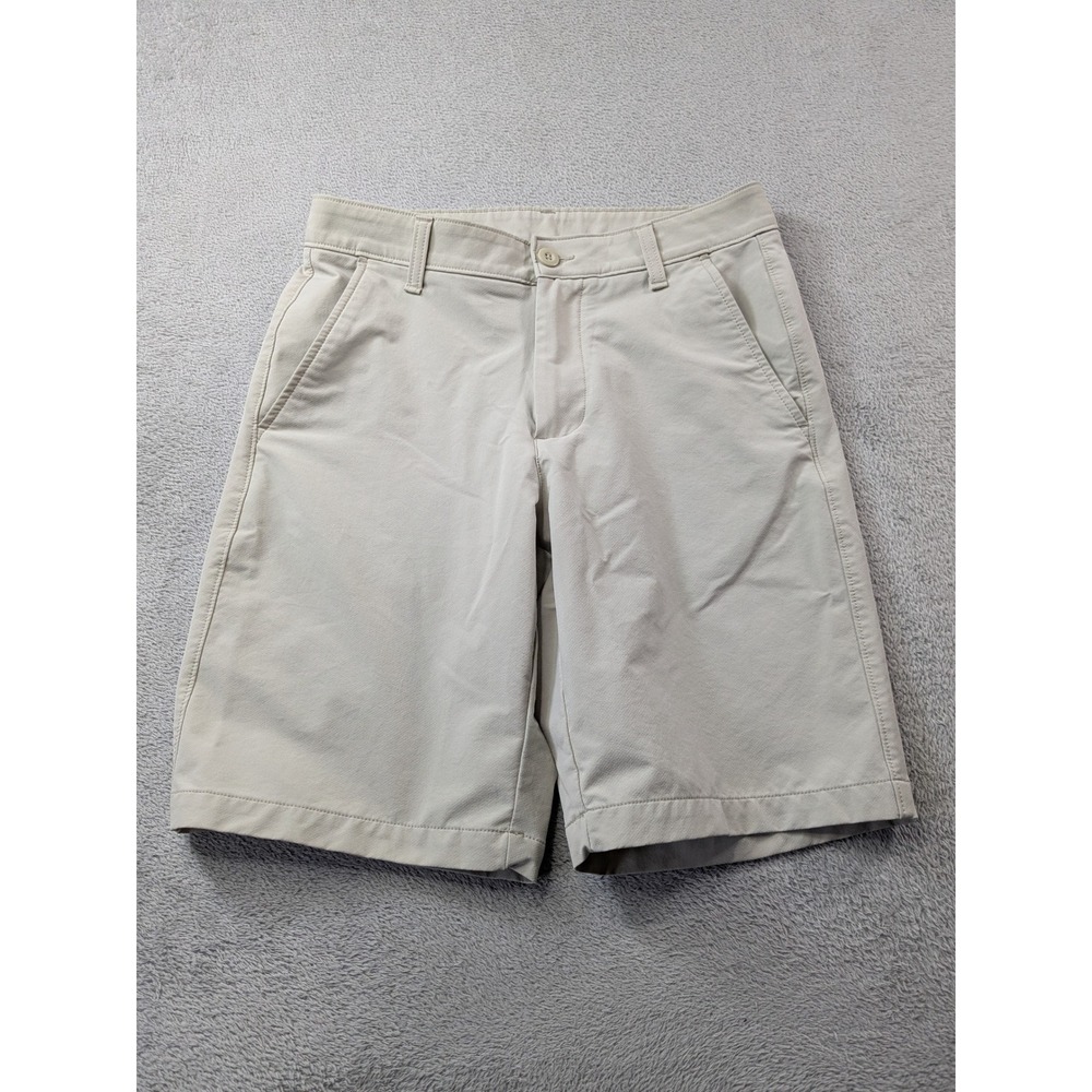 Under Armour Mens Golf Shorts Tan Khaki Flat Front Polyester Size 30